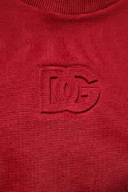 Dolce & Gabbana Men's Regular Fit Crew Neck Cotton Sweater - Red