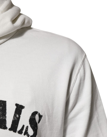 Dolce & Gabbana Men's Regular Fit Cotton Hoodie - White Print