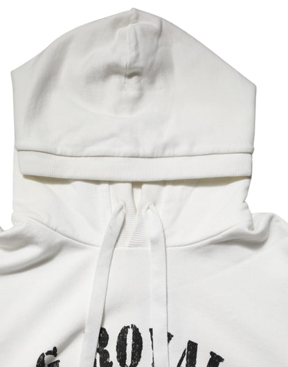 Dolce & Gabbana Men's Regular Fit Cotton Hoodie - White Print