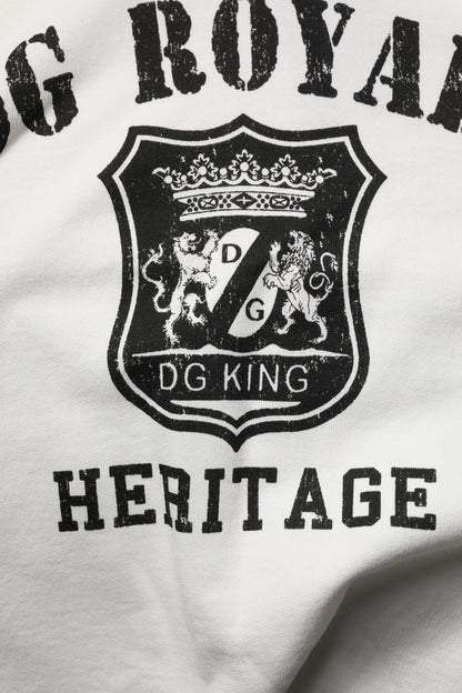 Dolce & Gabbana Men's Regular Fit Cotton Hoodie - White Print