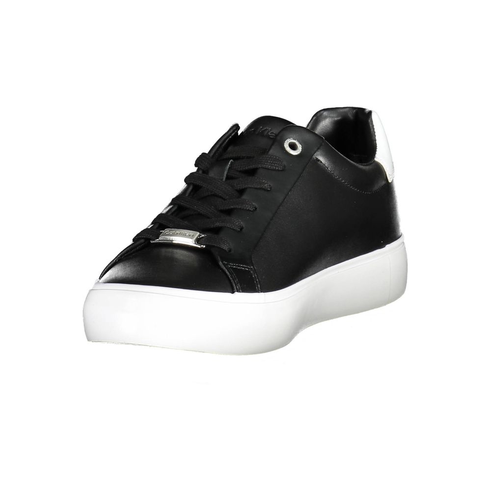 Sneakers by Calvin Klein for women in nylon polyester polyethylene leather black features a sumptuous design, perfectly showcasing the sumptuous athletic style of this Women's Athletic Nylon Polyester Polyethylene Leather Sneakers.