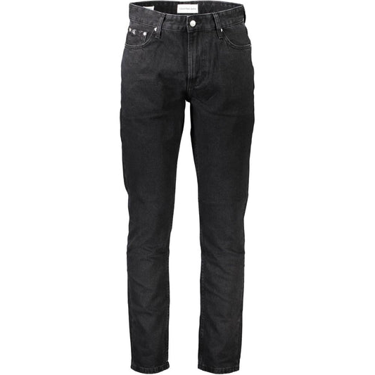 Calvin Klein Black Cotton Straight Jeans