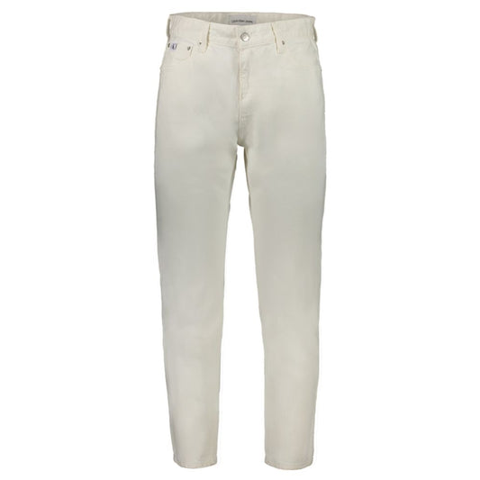 Calvin Klein White Cotton Men Jeans