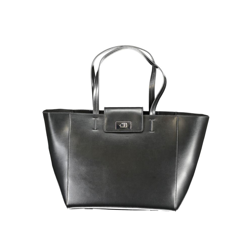 Calvin Klein Black Leather Effect Polyester Shopper Handbag