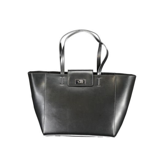 Calvin Klein Black Leather Effect Polyester Shopper Handbag