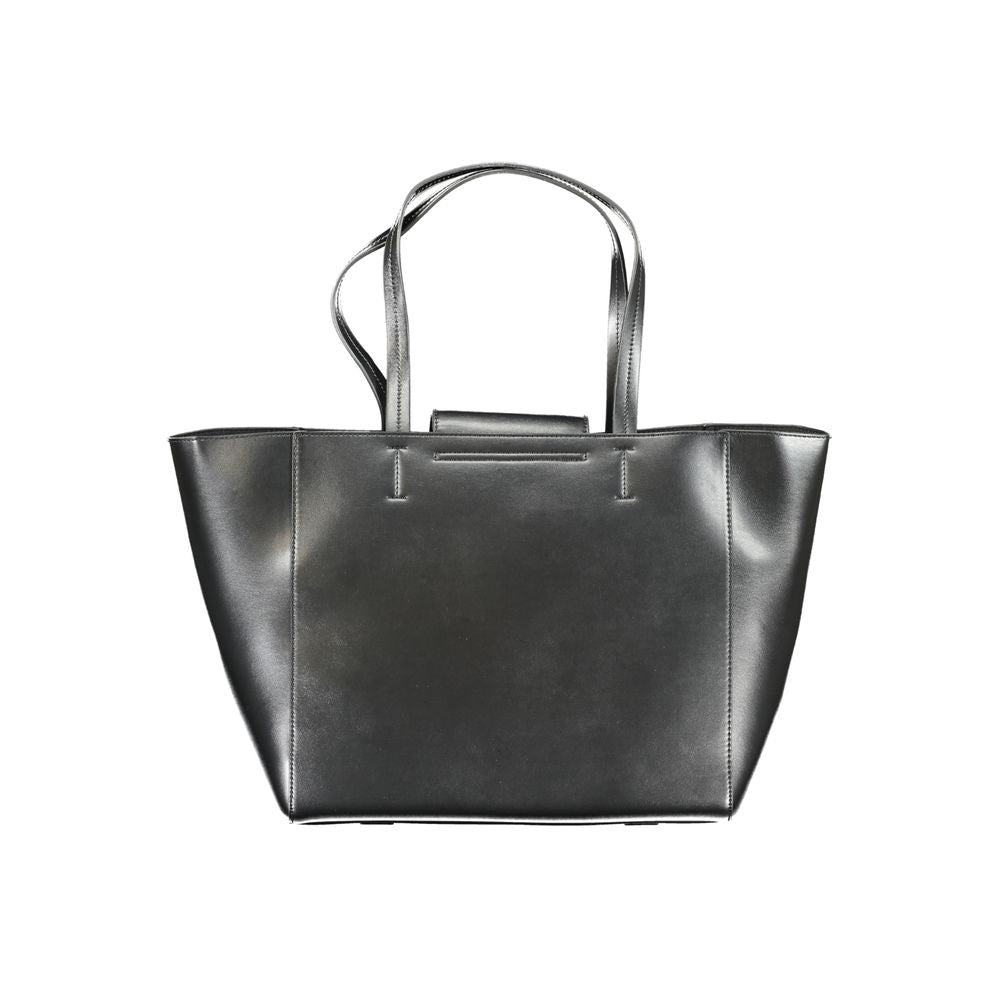 Calvin Klein Black Leather Effect Polyester Shopper Handbag