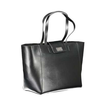 Calvin Klein Black Leather Effect Polyester Shopper Handbag