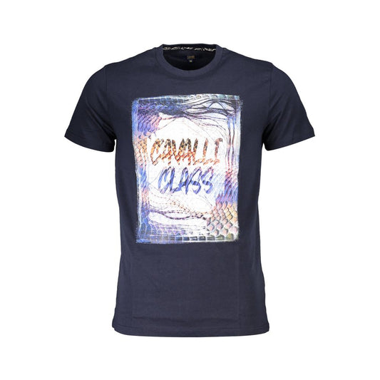 Cavalli Class Blue Cotton Men T-Shirt