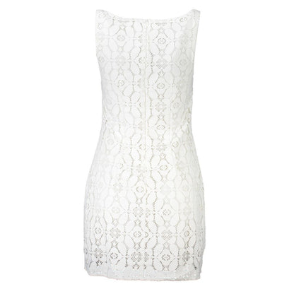 Desigual White Polyester Lace Mini Sheath Dress