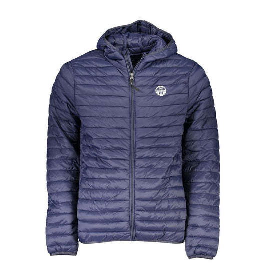 Hooded Windbreaker Jacket by North Sails for men in polyamide blue features an perennial silhouette with a refined hooded neckline and perennial pockets, hooded & windproof for a sophisticated weather-resistant look.