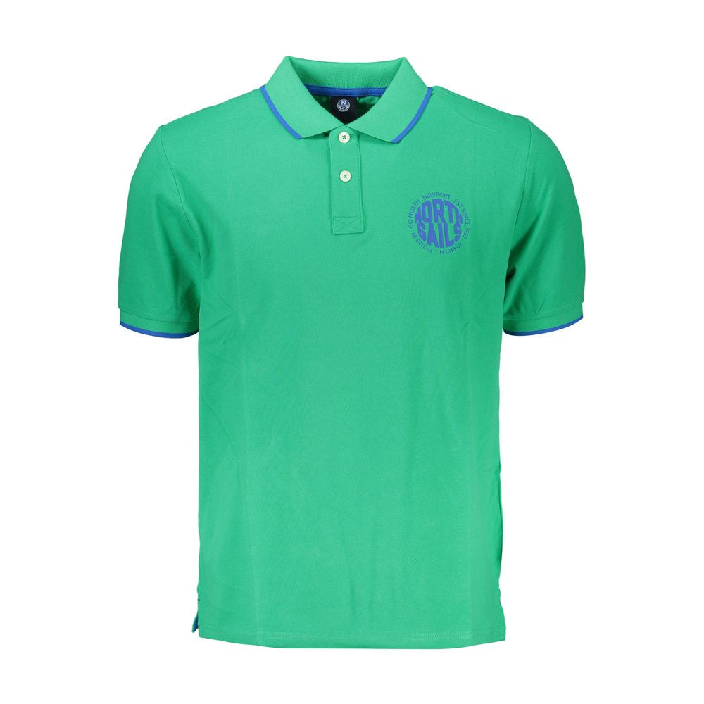Polo Shirt by North Sails for men in cotton green & print presents a sleek silhouette, featuring a refined and for a sleek finish.