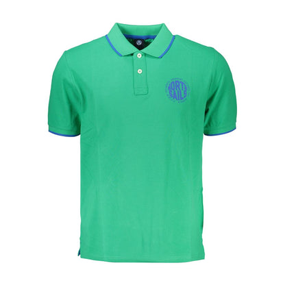 Polo Shirt by North Sails for men in cotton green & print presents a sleek silhouette, featuring a refined and for a sleek finish.
