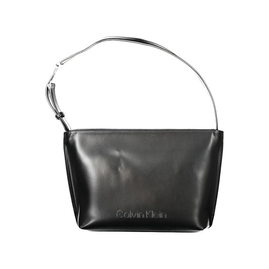Calvin Klein Black Polyester leather Effect Shoulder Handbag