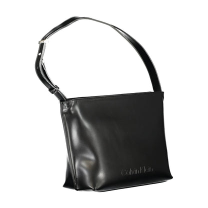 Calvin Klein Black Polyester leather Effect Shoulder Handbag