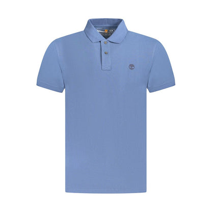 Polo Shirt by Timberland for men in organic cotton blue & signature presents a distinguished silhouette, showcasing a sophisticated and distinguished short-sleeve for a truly distinguished finish.