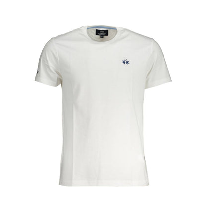 T-Shirt by La Martina for men in cotton white & print showcases a chic silhouette, artfully detailed with a chic crew neckline and for a chic finish.