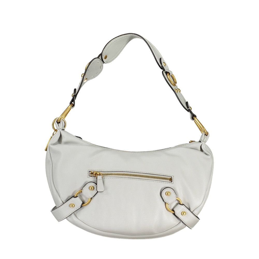 This Shoulder Handbag by Guess Jeans for women in polyethylene and brown & gray presents a sculptural silhouette featuring a secure zipper, ample external-pockets, and versatile shoulder-strap for a sculptural finish.