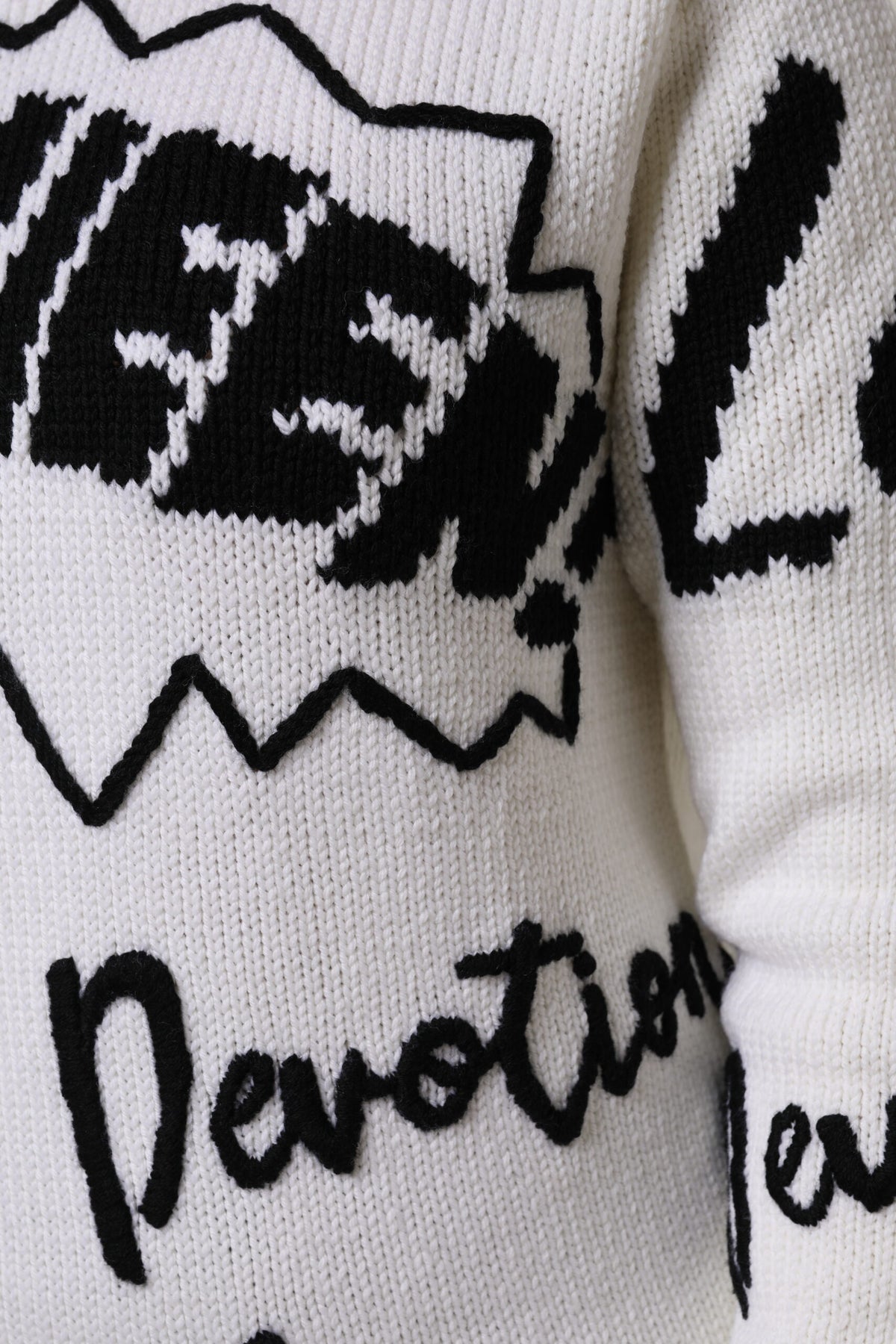 Dolce & Gabbana Women's Crew Neck Virgin Wool Sweater - Black White