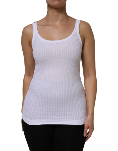 Dolce & Gabbana Women's Round Neck Stretch Cotton Tank Top - White