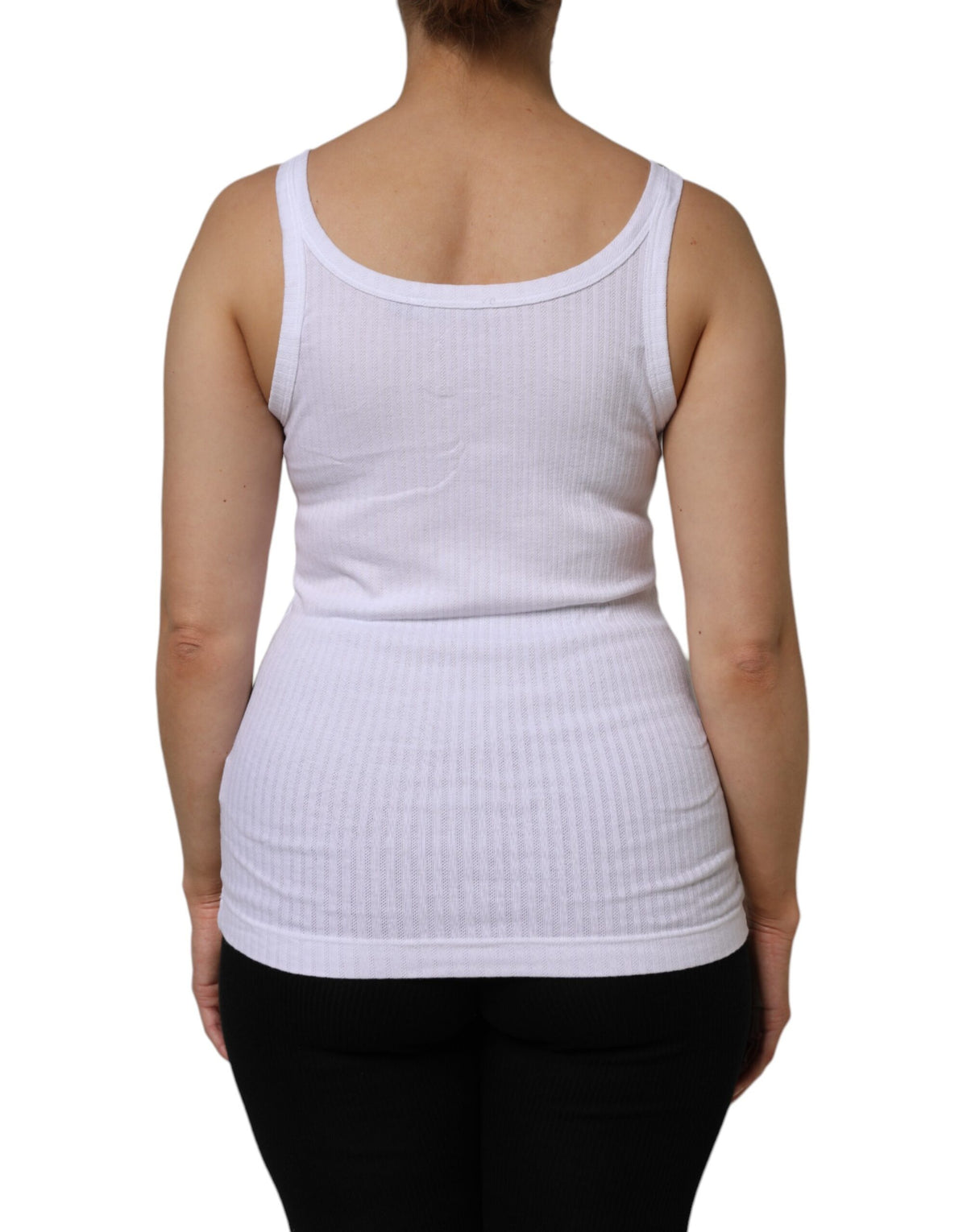 Dolce & Gabbana Women's Round Neck Stretch Cotton Tank Top - White