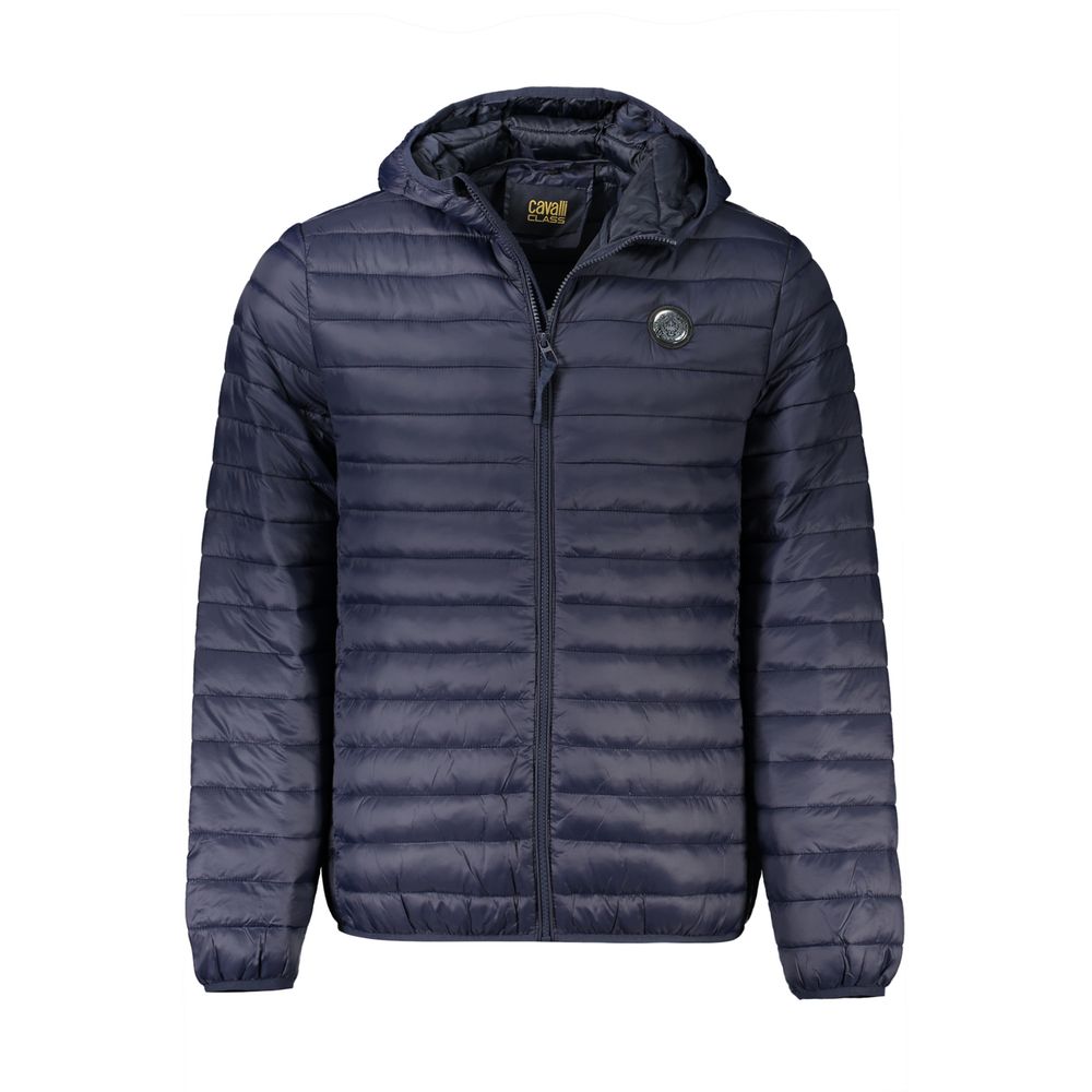 Cavalli Class The Blend Men's Polyamide Hooded Jacket - Blue