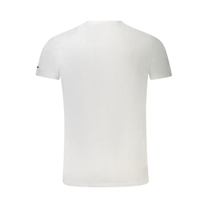 T-Shirt by Pepe Jeans for men in stretch cotton white & print showcases a fashionable silhouette, elegantly detailed with a fashionable and crew neckline for a sophisticated, high-fashion look.