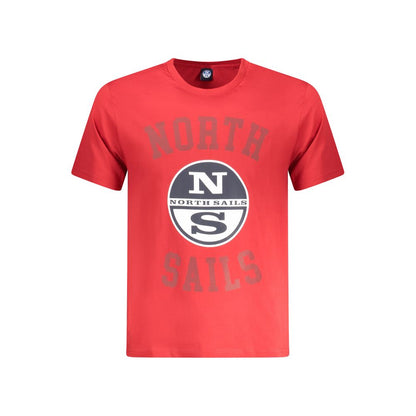 T-Shirt by North Sails for men in cotton red & print showcases a unassuming silhouette, artfully detailed with a refined crew neckline and unassuming short-sleeve for a sophisticated, contemporary look.