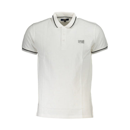 Polo Shirt by Cavalli Class for men in cotton white & print presents a crisp silhouette, artfully detailed with a crisp short-sleeve and crisp .