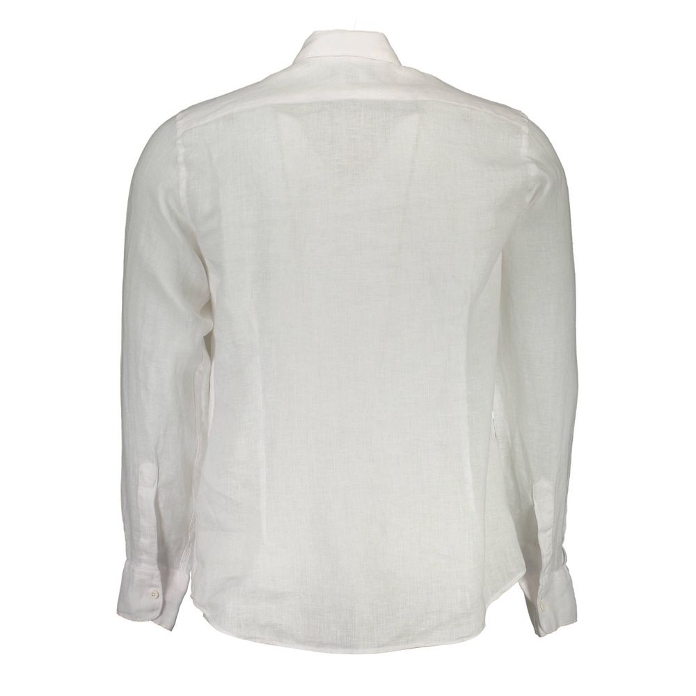 Shirt by La Martina for men in linen white showcases a sublime silhouette, artfully detailed with a sublime and for a sophisticated, sublime finish.