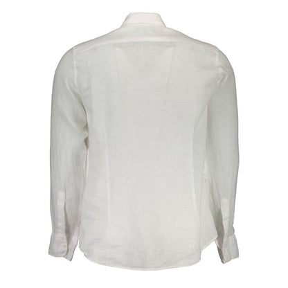 Shirt by La Martina for men in linen white showcases a sublime silhouette, artfully detailed with a sublime and for a sophisticated, sublime finish.