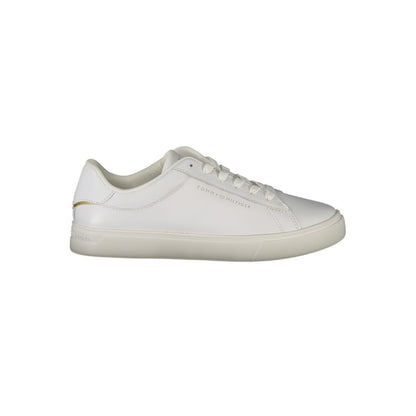 Sneakers by Tommy Hilfiger for women in polyester polyethylene leather white & signature features a sumptuous design, perfectly showcasing the sumptuous casual style of this Women's Casual Polyester Polyethylene Leather Sneakers.