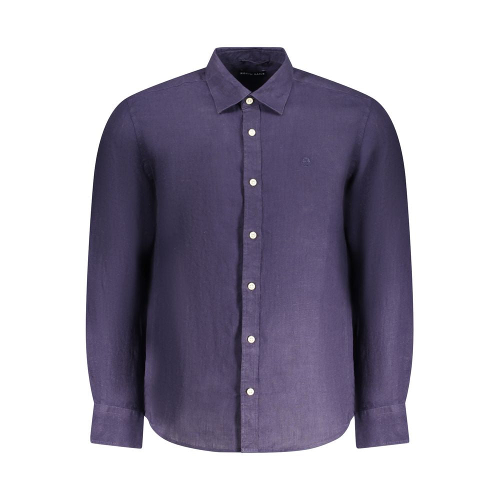 North Sails Blue Linen Men Shirt