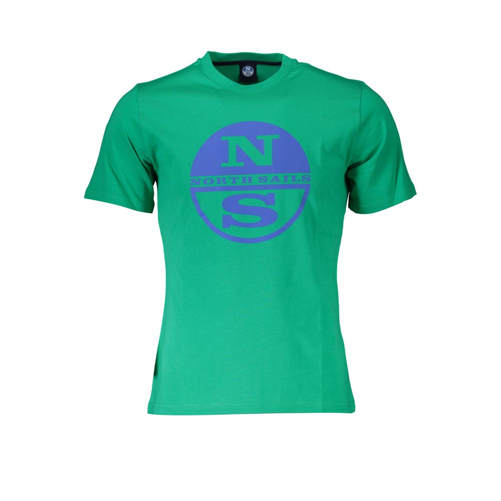 T-Shirt by North Sails for men in cotton green & print features an on trend silhouette, perfectly showcasing a on trend and round neckline for an elevated aesthetic.