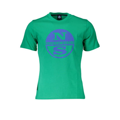 T-Shirt by North Sails for men in cotton green & print features an on trend silhouette, perfectly showcasing a on trend and round neckline for an elevated aesthetic.