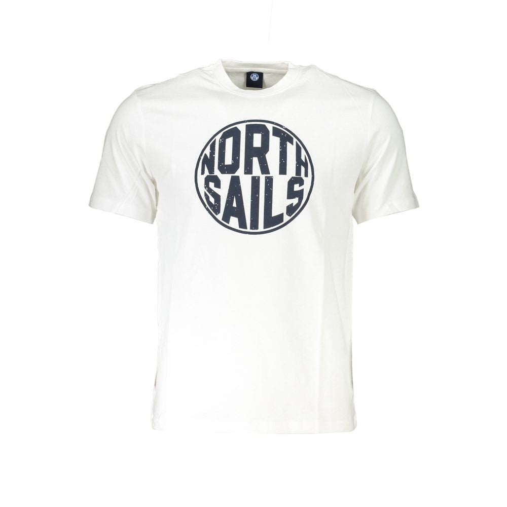 T-Shirt by North Sails for men in cotton white & print showcases a chic silhouette, artfully detailed with a chic crew neckline and short-sleeve for a chic finish.
