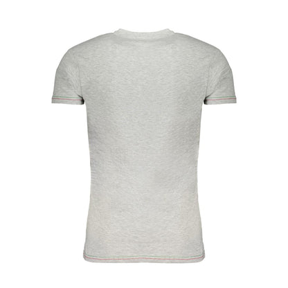 Aeronautica Militare Men's Crew Neck Stretch Cotton T-Shirt - Gray Print