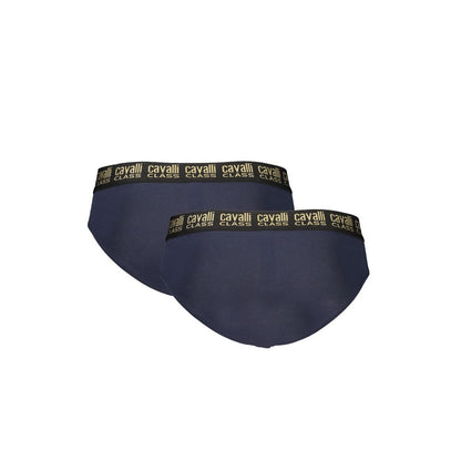 Thongs by Cavalli Class for men in stretch cotton blue, signature & print features a edgy silhouette, showcasing the edgy design of this Men's Stretch Cotton Thongs.