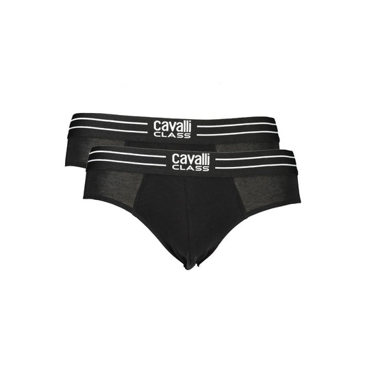 Cavalli Class Black Cotton Men Underwear Briefs