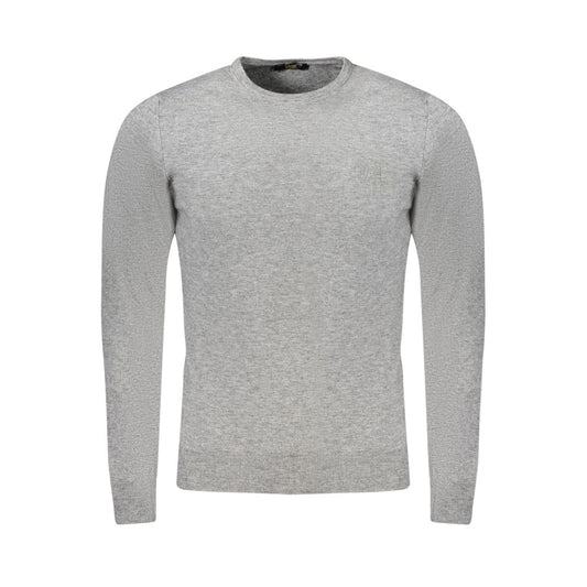Sweatshirt by Cavalli Class for men in polyamide polyester viscose gray & signature showcases a slouchy chic silhouette, artfully detailed with a slouchy chic and long-sleeve for a slouchy chic finish.