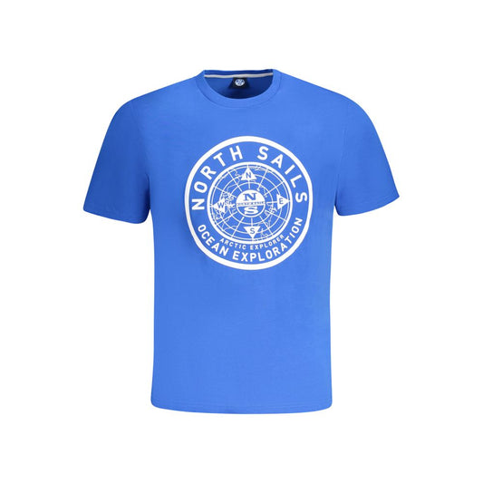 T-Shirt by North Sails for men in cotton blue & print features an on trend silhouette, perfectly showcasing a on trend short-sleeve and crew neckline for an elevated aesthetic.