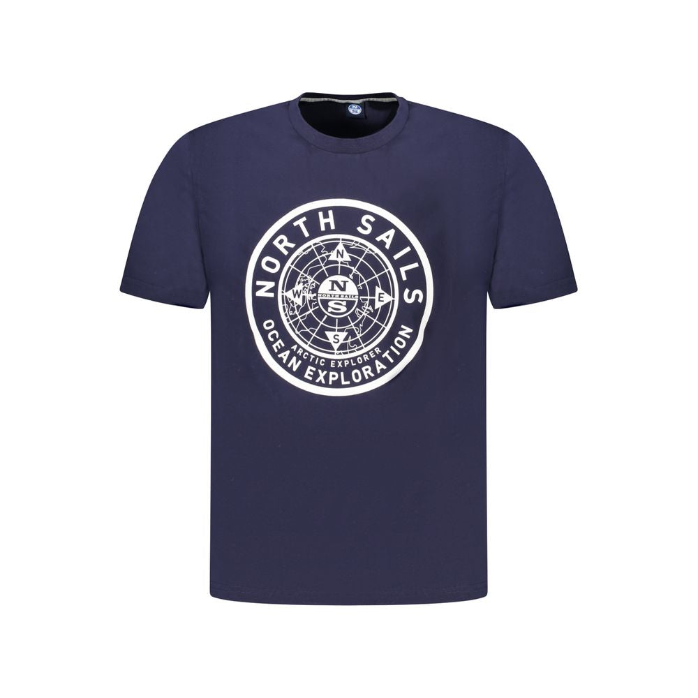 T-Shirt by North Sails for men in cotton blue & print showcases a dramatic silhouette, elegantly detailed with a dramatic crew neckline and short-sleeve for a truly dramatic finish.