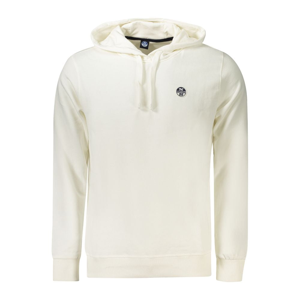 Hooded Sweatshirt Hoodie by North Sails for men in cotton white features an dramatic silhouette, showcasing a sophisticated hooded neckline and dramatic long-sleeve for a refined, modern aesthetic.