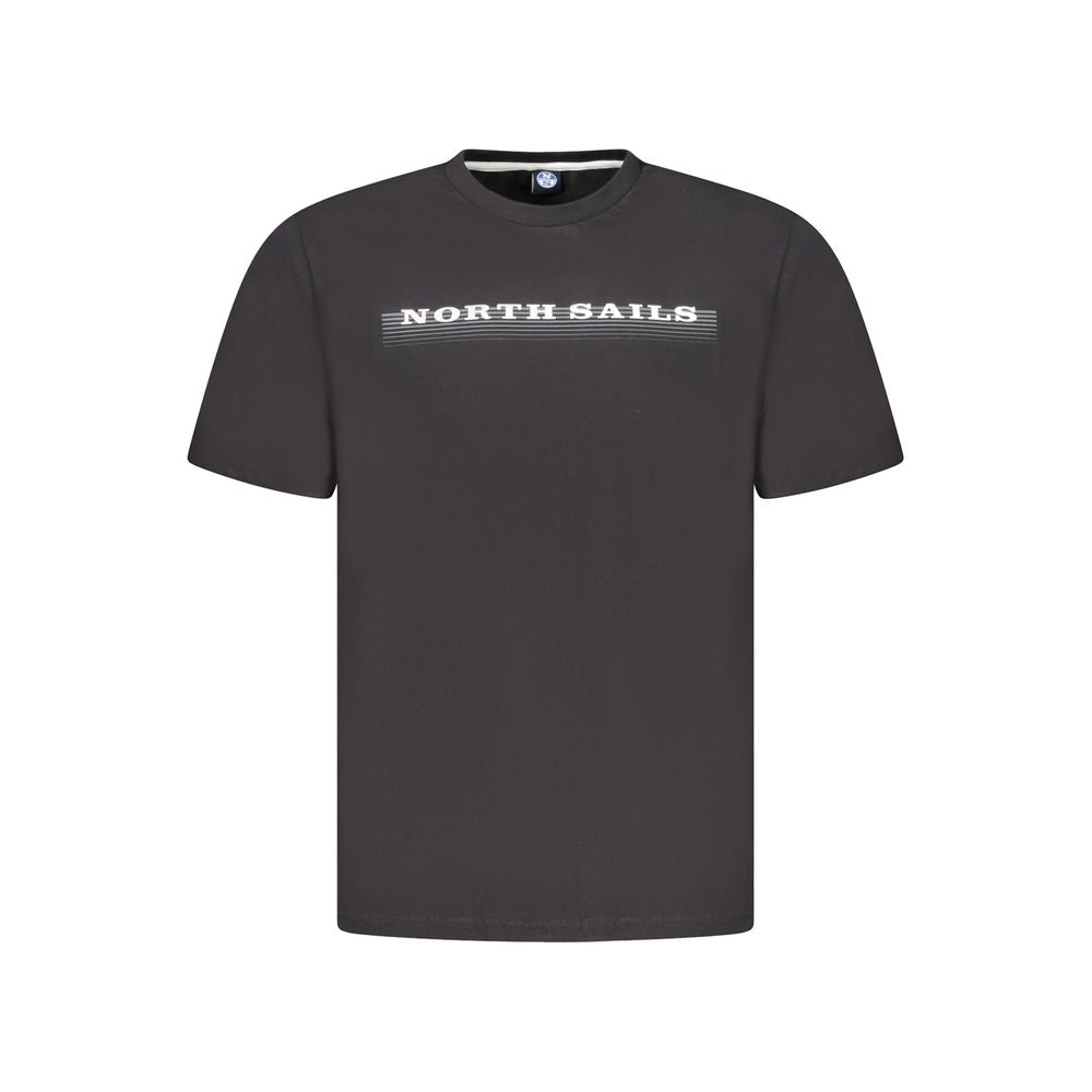 T-Shirt by North Sails for men in cotton black & print showcases a unassuming silhouette, artfully detailed with a refined crew neckline and unassuming short-sleeve for a sophisticated, contemporary look.