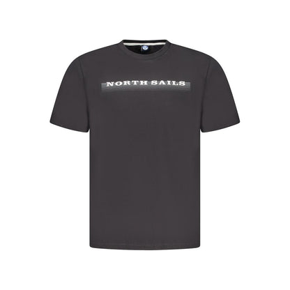 T-Shirt by North Sails for men in cotton black & print showcases a unassuming silhouette, artfully detailed with a refined crew neckline and unassuming short-sleeve for a sophisticated, contemporary look.
