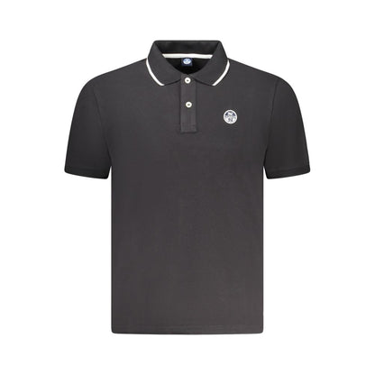 Polo Shirt by North Sails for men in cotton black showcases a sharp silhouette, detailed with a refined and sharp short-sleeve for a sophisticated finish.