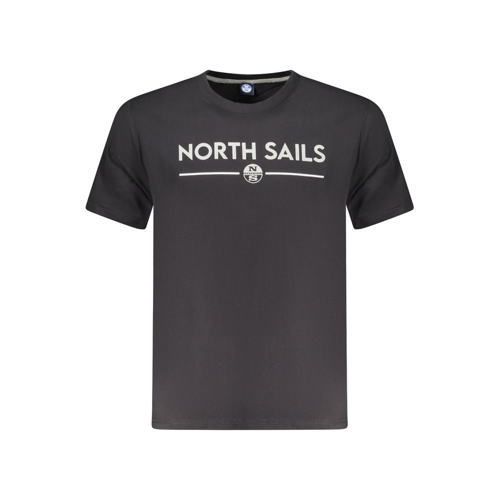 T-Shirt by North Sails for men in cotton black & print features a plush silhouette, showcasing a sophisticated crew neckline and for a truly plush finish.
