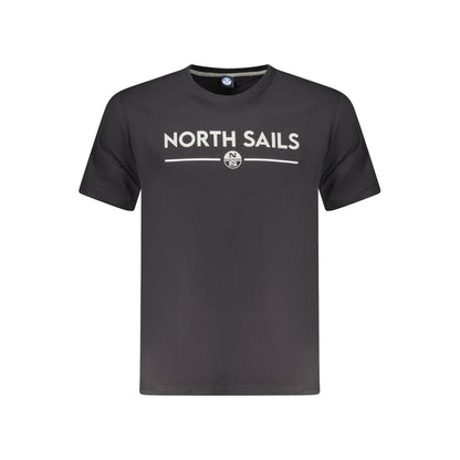 T-Shirt by North Sails for men in cotton black & print features a plush silhouette, showcasing a sophisticated crew neckline and for a truly plush finish.