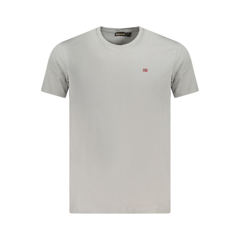 Napapijri Men's Relaxed-Fit Regular-Fit Crew Neck Cotton T-Shirt - Brown Gray
