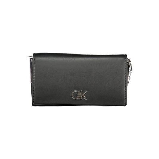 Calvin Klein Black Leather Effect Polyester Crossbody Handbag