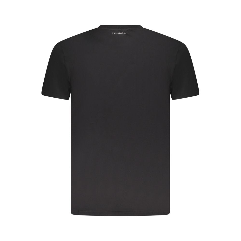T-Shirt by Trussardi for men in cotton black & print showcases a chic silhouette, artfully detailed with a chic and for a chic finish.